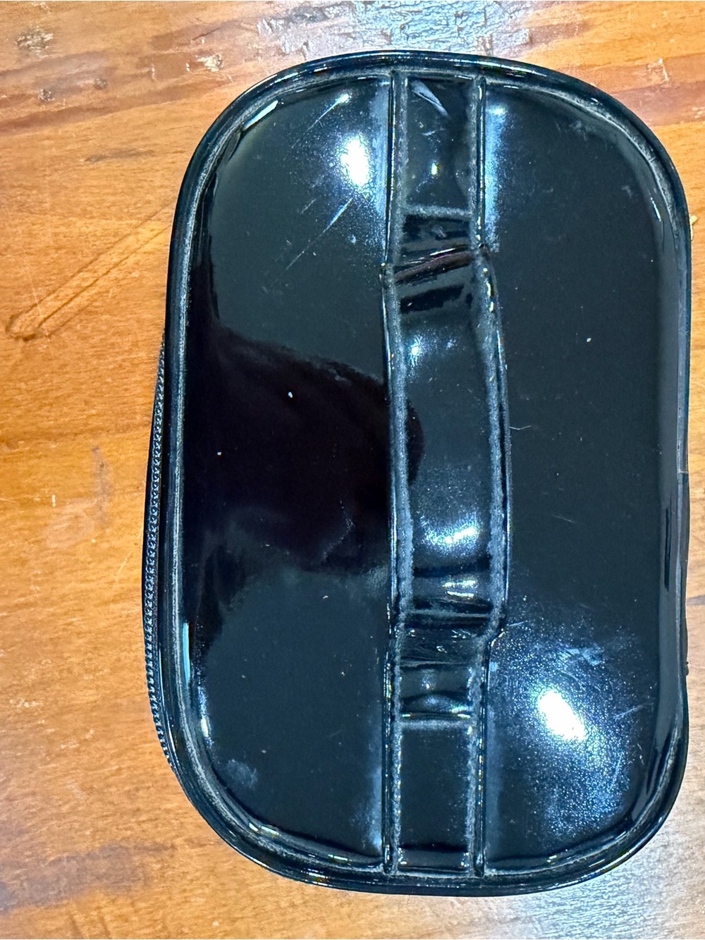 Vintage Japanese  Black Patent Cosmetic Case with Embossed Ampersand - Picture 12 of 12